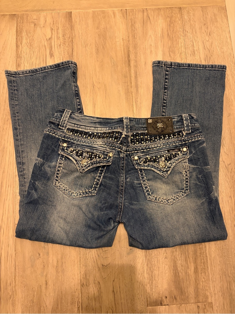 Miss Me Blue Embellished Boot Cut Jeans